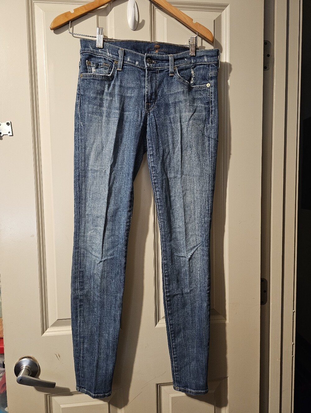 7 For All Mankind Women's Skinny Jeans in Medium Blue